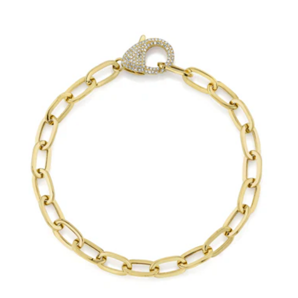 SHY CREATION INC 14K Y/G 0.41CT DIAMOND PAPER CLIP LINK BRACELET