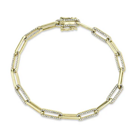SHY CREATION INC 14kt Yellow Gold .74ct Diamond Link Bracelet