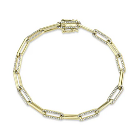 SHY CREATION INC 14kt Yellow Gold .74ct Diamond Link Bracelet
