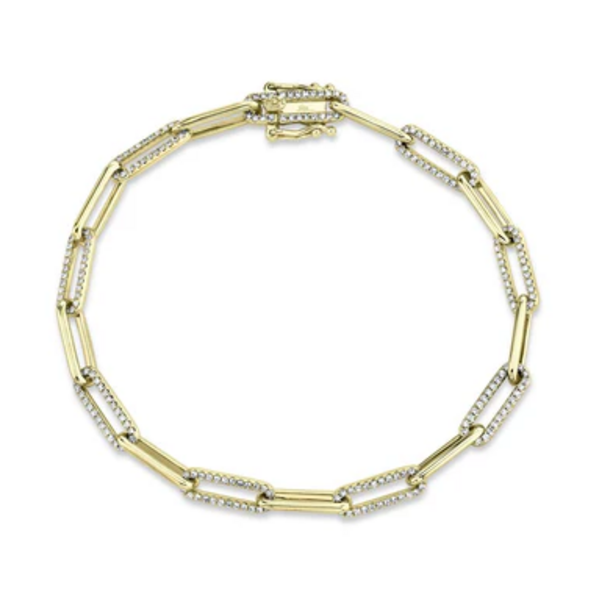 SHY CREATION INC 14kt Yellow Gold .74ct Diamond Link Bracelet
