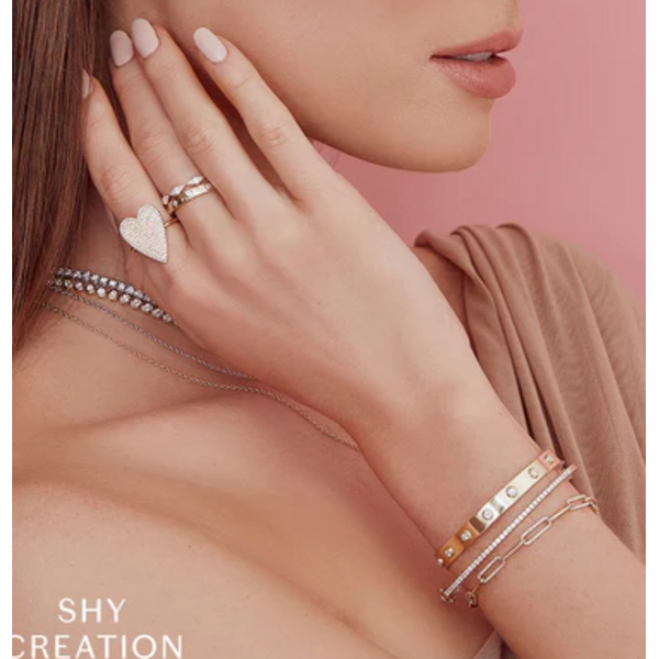 SHY CREATION INC 14kt Yellow Gold .74ct Diamond Link Bracelet