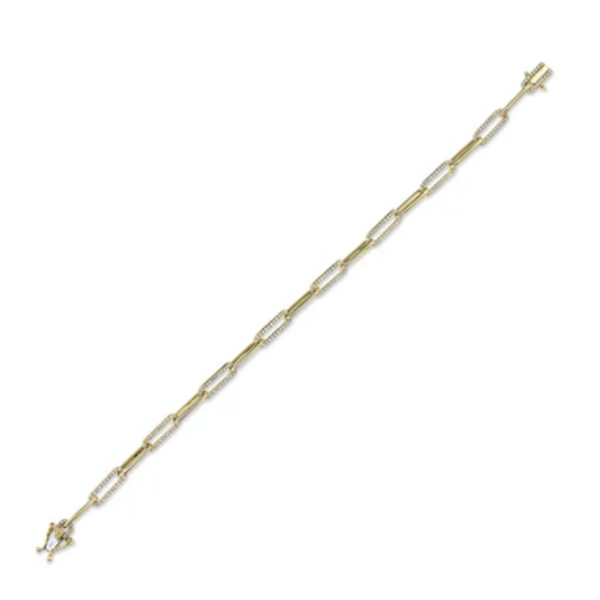SHY CREATION INC 14kt Yellow Gold .74ct Diamond Link Bracelet