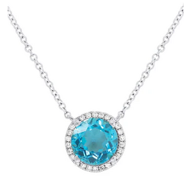 SHY CREATION INC SC55007029 - 14 kw .08 Dia 1.08 Blue Topaz Necklace
