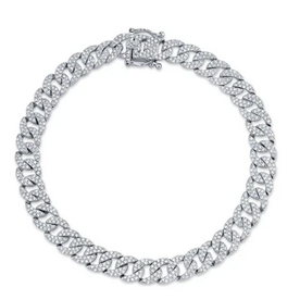 SHY CREATION INC 14kw 1.68 Diamond Pave Link Bracelet