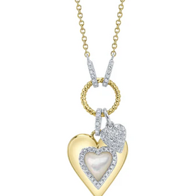 SHY CREATION INC 14kyw .15 Diamond Pave and .61 MOP Necklace