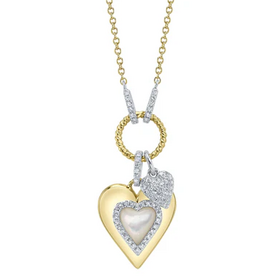 SHY CREATION INC SC55028263 - 14 ky/w .15 Dia Pave and .61 MOP Necklace