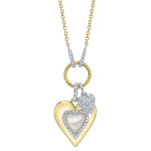 SHY CREATION INC SC55028263 - 14 ky/w .15 Dia Pave and .61 MOP Necklace