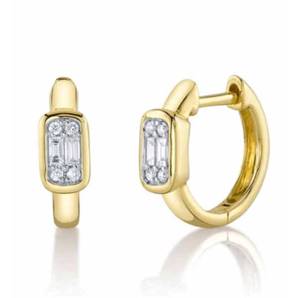 SHY CREATION INC SC55025977RD - 14 ky .14 Dia Baguette Huggie Earrings