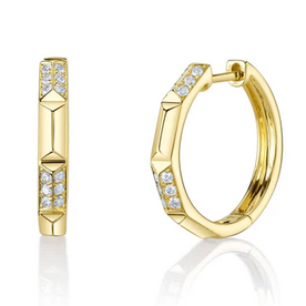 SHY CREATION INC 14 ky .24 Diamond Geometric Cut Hoops