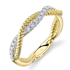 SHY CREATION INC 14ky .22 Diamond Twisted Ring