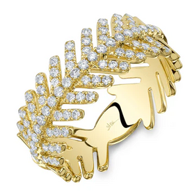 SHY CREATION INC 14 ky .55 Diamond Leaf Ring