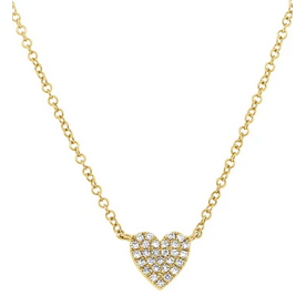 SHY CREATION INC SC55002133 - 14 ky .09 Dia Pave Heart Necklace