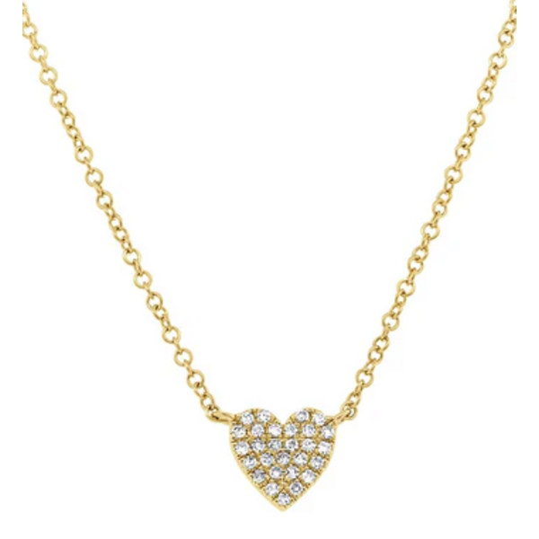 SHY CREATION INC SC55002133 - 14 ky .09 Dia Pave Heart Necklace