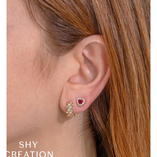 SHY CREATION INC SC55028788 - 14 ky .30 Dia Bezel Huggie Earrings
