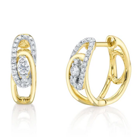 SHY CREATION INC 14 ky .23 Diamond Huggie Earrings