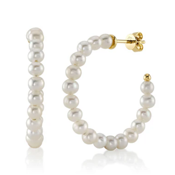SHY CREATION INC SC36213972V2D1.15 - 14 ky Cultured Pearl Hoop Earrings