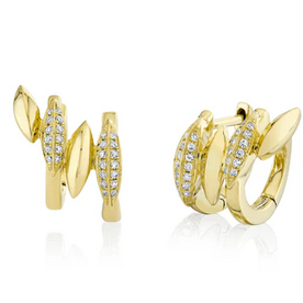 SHY CREATION INC 14ky .12 Diamond Marquise Double Huggies