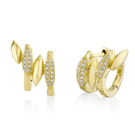 SHY CREATION INC SC55029481 - 14ky .12 Dia Marquise Double Huggie Earrings