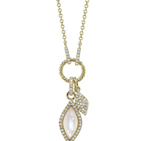 SHY CREATION INC 14ky .16 Diamond and .81 MOP Necklace