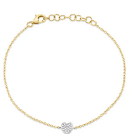 SHY CREATION INC 14 kyw .04 Diamond Pave Heart Bracelet