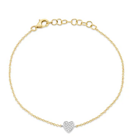 SHY CREATION INC SC55028160 - 14 ky/w .04 Dia Pave Heart Bracelet