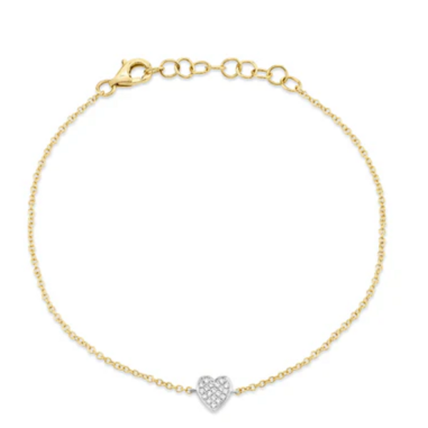 SHY CREATION INC SC55028160 - 14 ky/w .04 Dia Pave Heart Bracelet