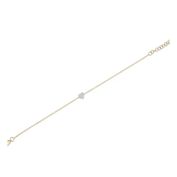 SHY CREATION INC SC55028160 - 14 ky/w .04 Dia Pave Heart Bracelet