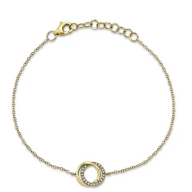 SHY CREATION INC 14ky .07 Diamond Love Knot Circle Bracelet