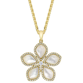SHY CREATION INC SC55028824 - 14ky .50 Dia and 4.92 MOP Flower Necklace