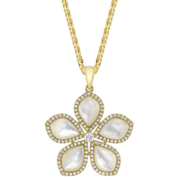 SHY CREATION INC SC55028824 - 14ky .50 Dia and 4.92 MOP Flower Necklace