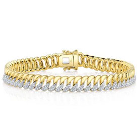 SHY CREATION INC 14ky .88 Diamond Link Bracelet