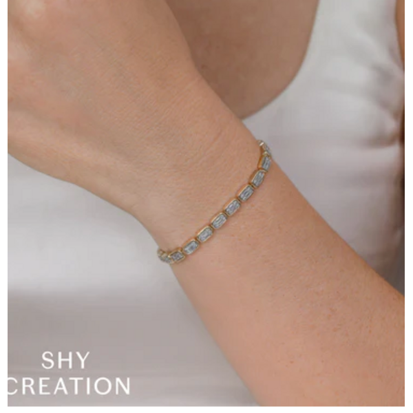 SHY CREATION INC SC55027000RD - 14 ky 1.53 Dia Baguette Tennis Bracelet