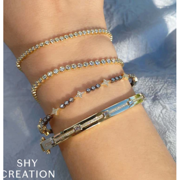 SHY CREATION INC SC55022469 - 14ky .64 Dia Bezel Tennis Bracelet