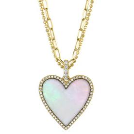SHY CREATION INC SC55026821 - 14 ky .21 Dia and 2.41 MOP Heart Necklace