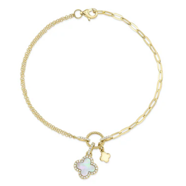 SHY CREATION INC SC55028999 - 14 ky .12 Dia and .54 MOP Clover Bracelet