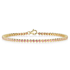 SHY CREATION INC 14 ky .80 Pink Sapphire Tennis Bracelet