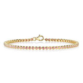 SHY CREATION INC SC55026802 - 14 ky .80 Pink Sapp Tennis Bracelet