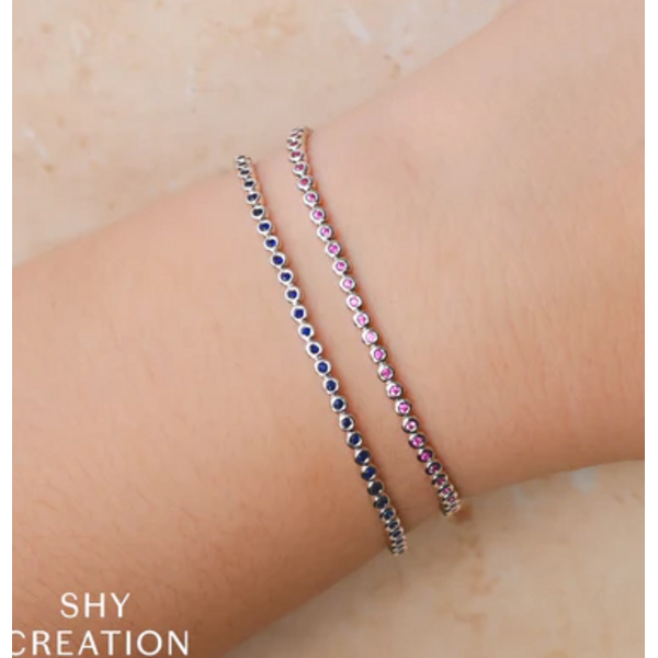 SHY CREATION INC SC55026802 - 14 ky .80 Pink Sapp Tennis Bracelet