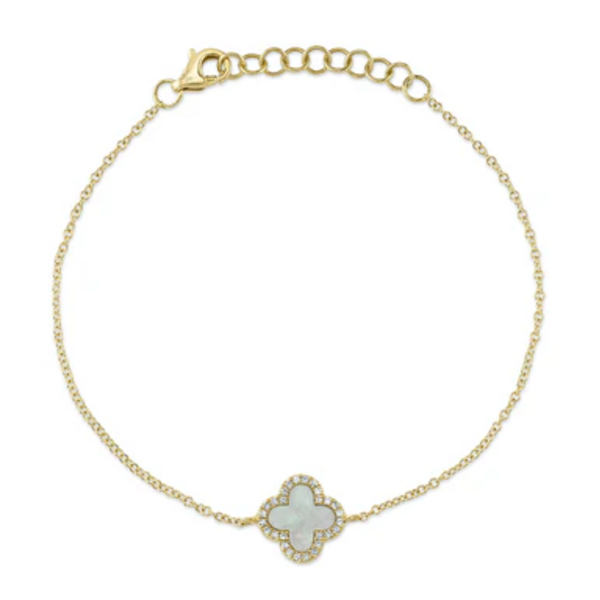 SHY CREATION INC SC55025372 - 14 ky .07 Dia and .40 MOP Clover Bracelet