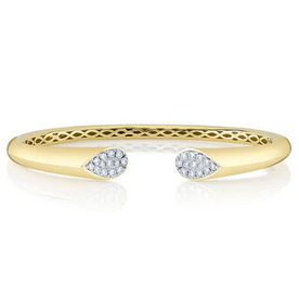 SHY CREATION INC 14kyw .54 Diamond Pave Bangle