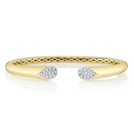 SHY CREATION INC SC22009370ZS - 14 ky/w .54 dia Pave Bangle