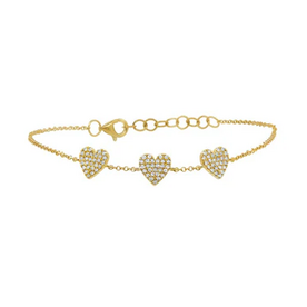 SHY CREATION INC SC55008432 - 14 ky .26 Dia Pave Hearts Bracelet