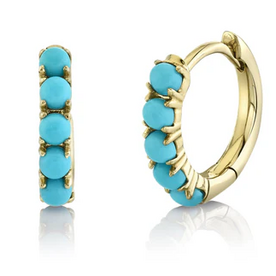 SHY CREATION INC 14 kw .43 Turquoise Huggie Earrings
