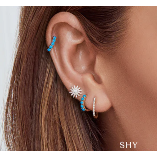 SHY CREATION INC SC55020208 - 14 kw .43 Tur Huggie Earrings
