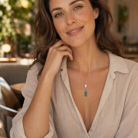18kt Yellow Gold and Platinum Tourmaline and Diamond Necklace