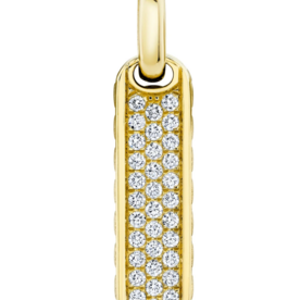 SHY CREATION INC BM00127 - 0.48CT 14K Y/G Diamond Bar Dog Tag Pendant