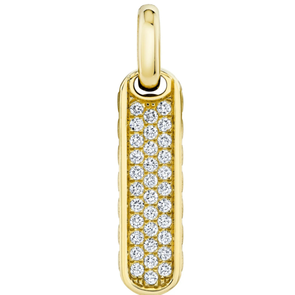 SHY CREATION INC BM00127 - 0.48CT 14K Y/G Diamond Bar Dog Tag Pendant