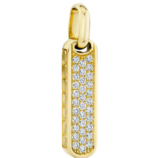 SHY CREATION INC BM00127 - 0.48CT 14K Y/G Diamond Bar Dog Tag Pendant