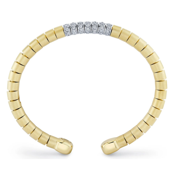 SHY CREATION INC BM00013ZL - 0.93CT 14K2T Y/W Diamond Matte Men's Cuff Bracelet