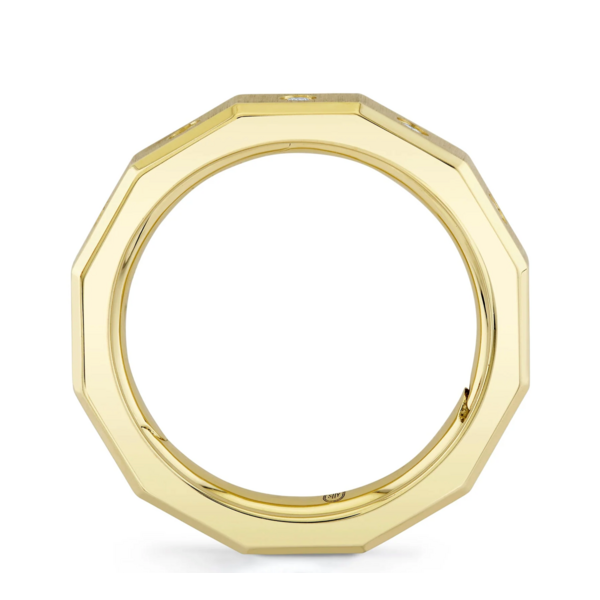 SHY CREATION INC BM00073 - 0.33CT 14K Y/G Diamond Matte Omnifit Men's Band 5MM Sz 9.5-10.5
